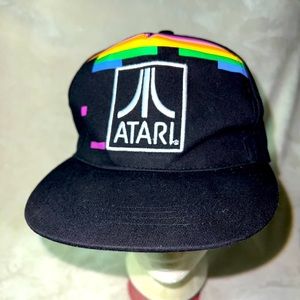 ATARI Breakout Gamer Snapback Trucker Black Embroidered Hat Baseball Cap New